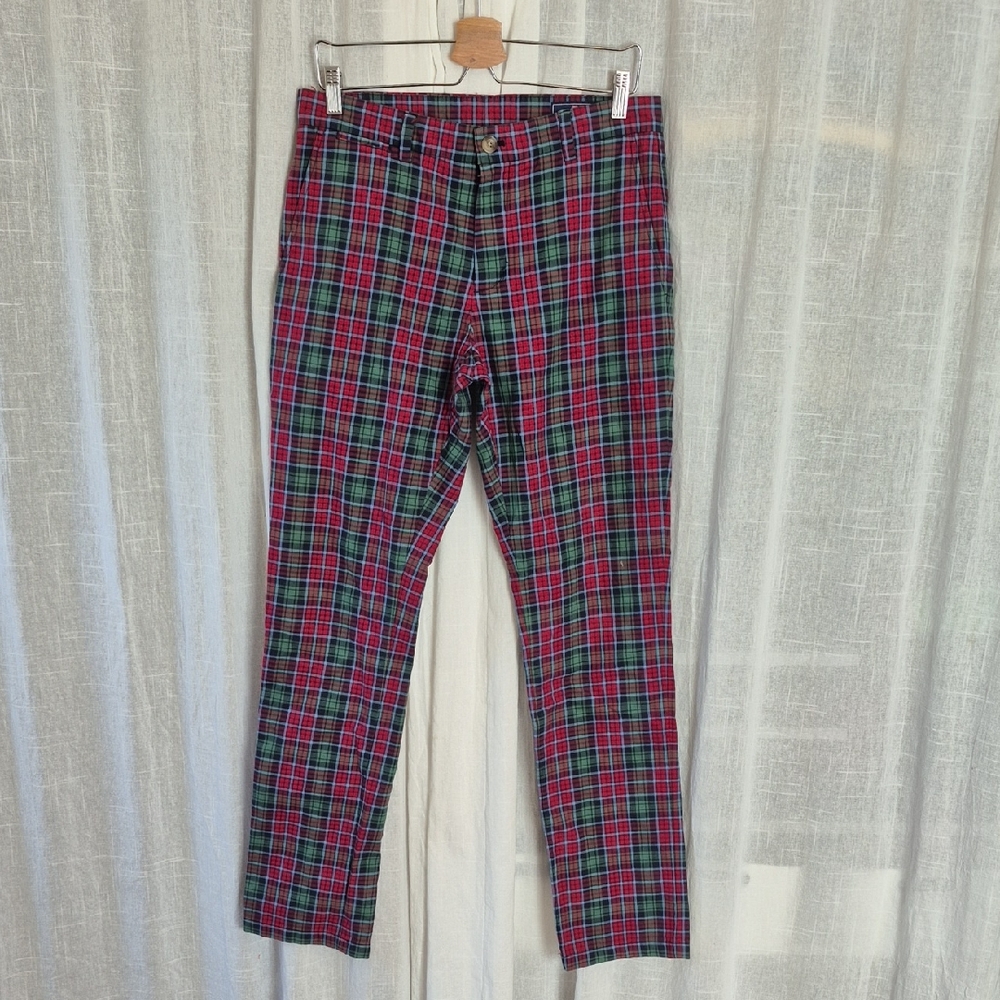 Vineyard Vines Men's Plaid Chinos - Red  Green Blue
